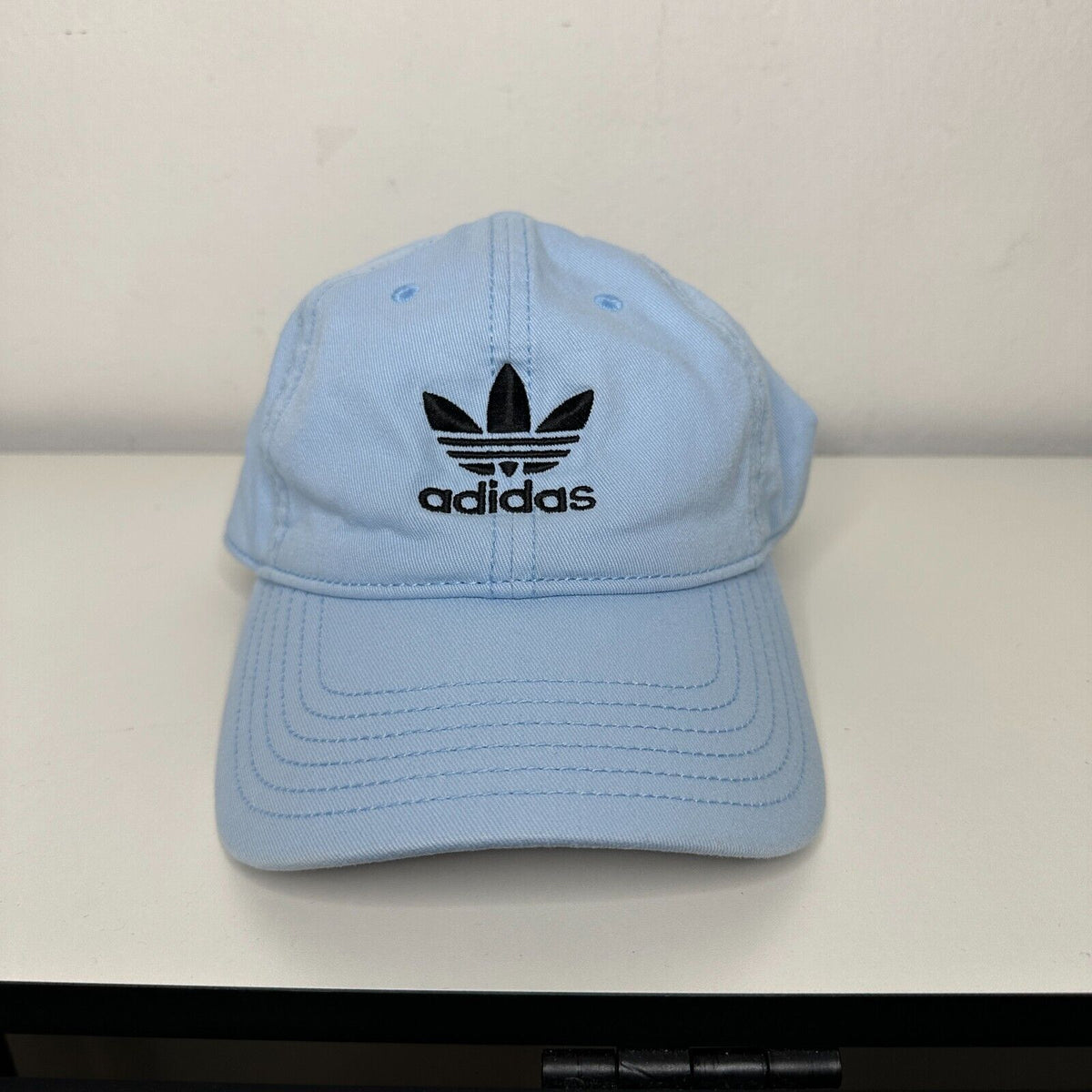 Adidas Pale Baby Blue with Black Adidas Logo Womens Baseball Hat OS