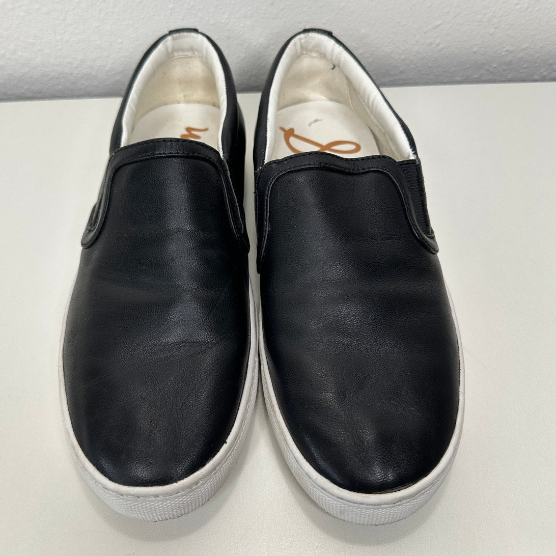 Sam Edelman Black Leather White Base Slip On Shoe 5