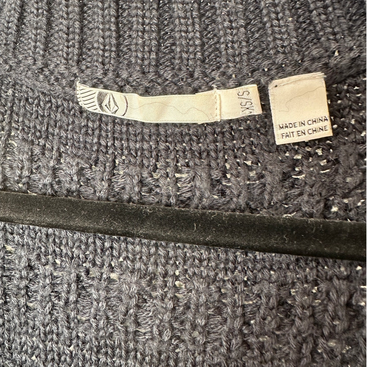 Volcom Black Cardigan Gold Studded Sleeves Gold Buttons