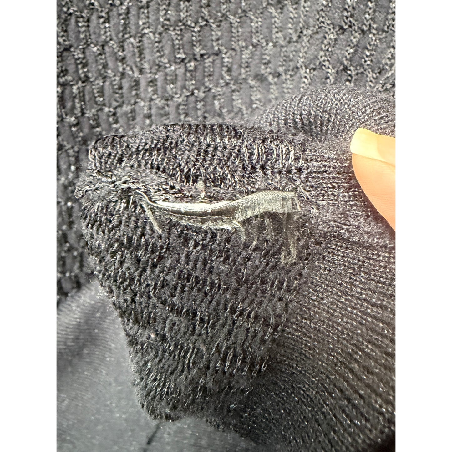 Bebe Black Shimmer Cold Shoulder Knit Sweater Women's Medium