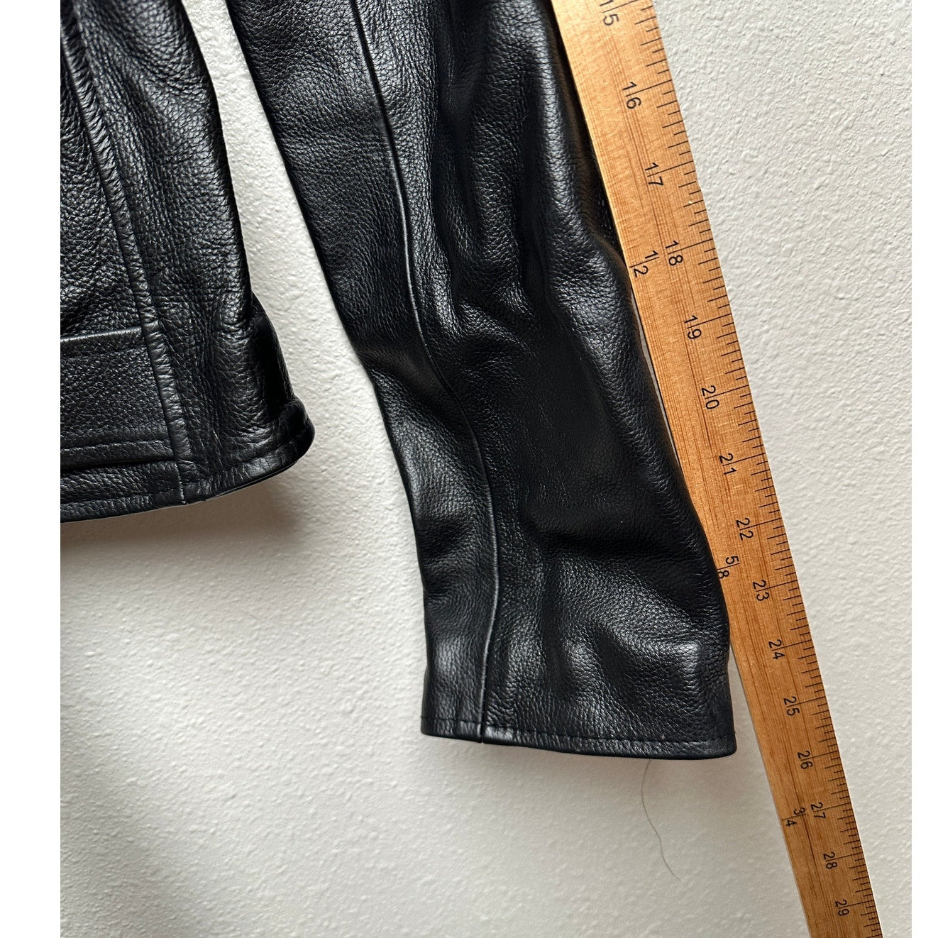 Carrie Hoxton Black Leather Moto Biker Jacket Women’s 14 Belted Zip