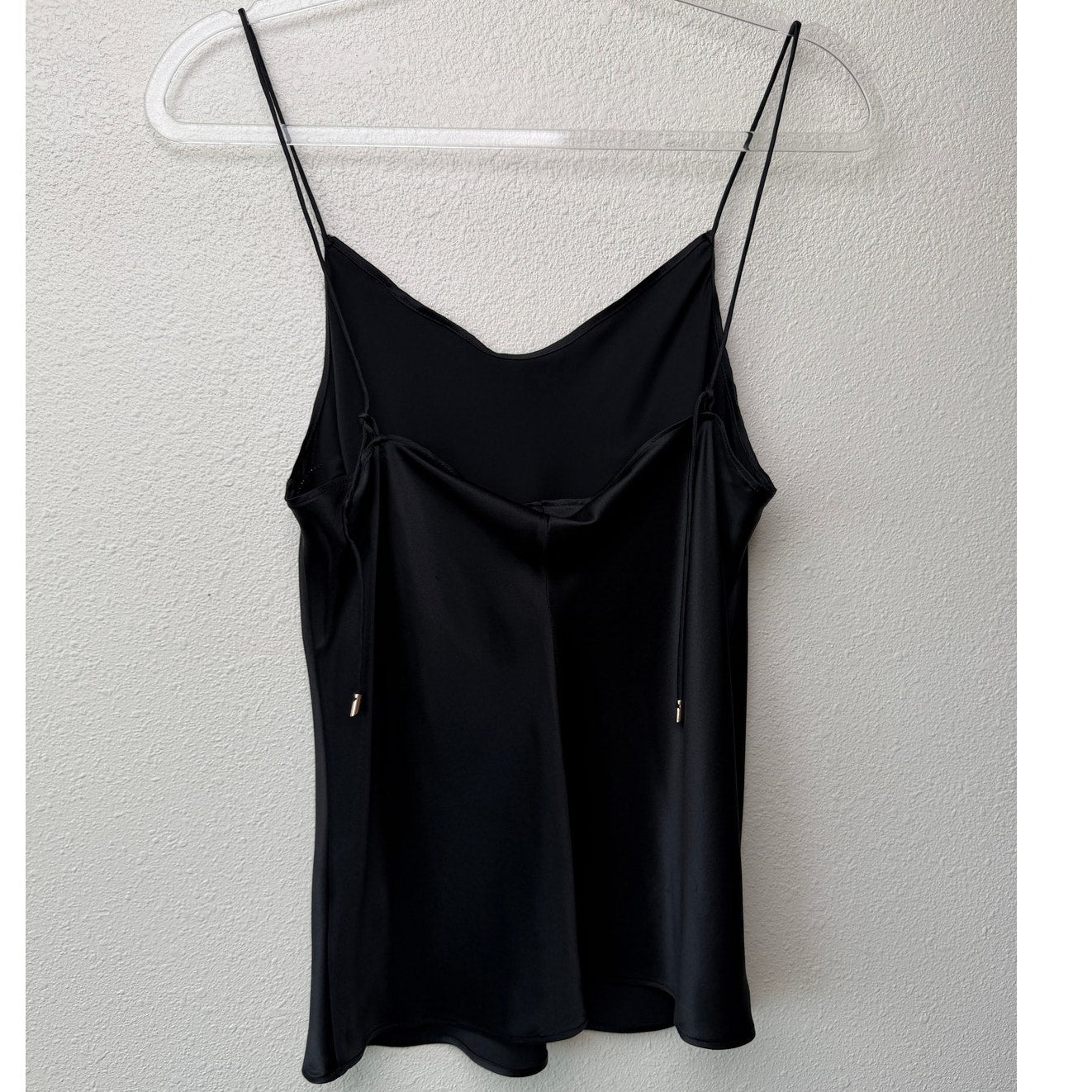 PAIGE Rosie HW Cicely Black Silk Cami Top Spaghetti Strap Size S