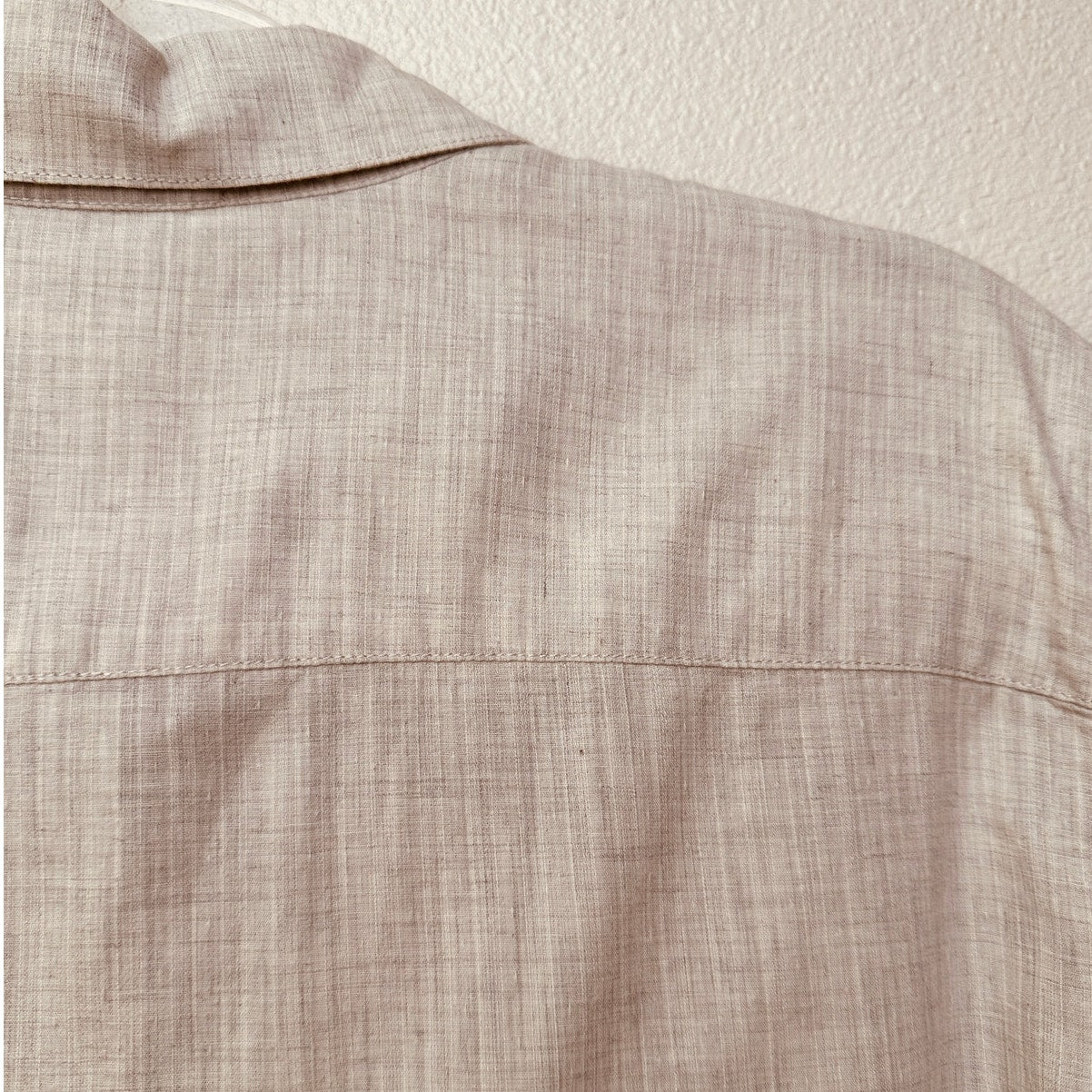 James Perse Linen Shirt Beige Gray Long Sleeve Collared Button Down 4 / XL