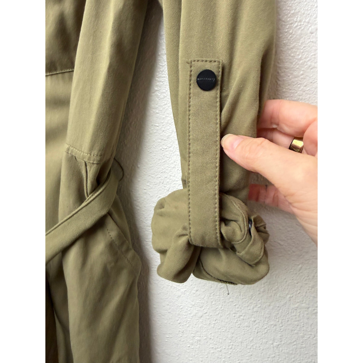 Sanctuary Olive Belted Utility Shirt Dress Women S