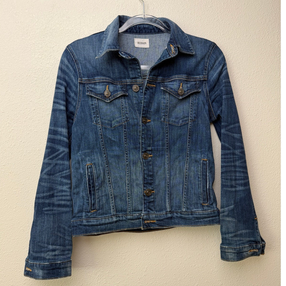 Hudson Classic Medium Wash Denim Jacket Button Front XS