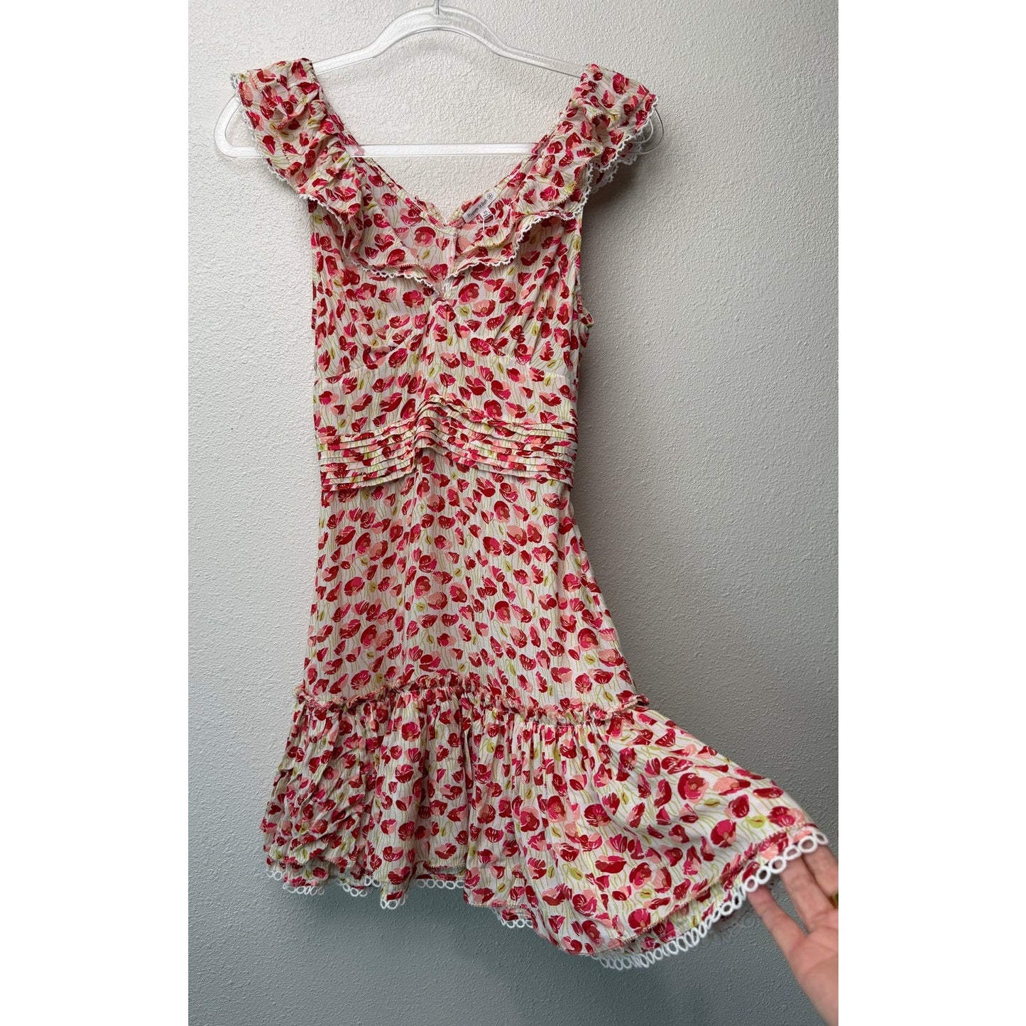 NWT Poupette St Barth Bruna Red Floral Mini Dress US XS