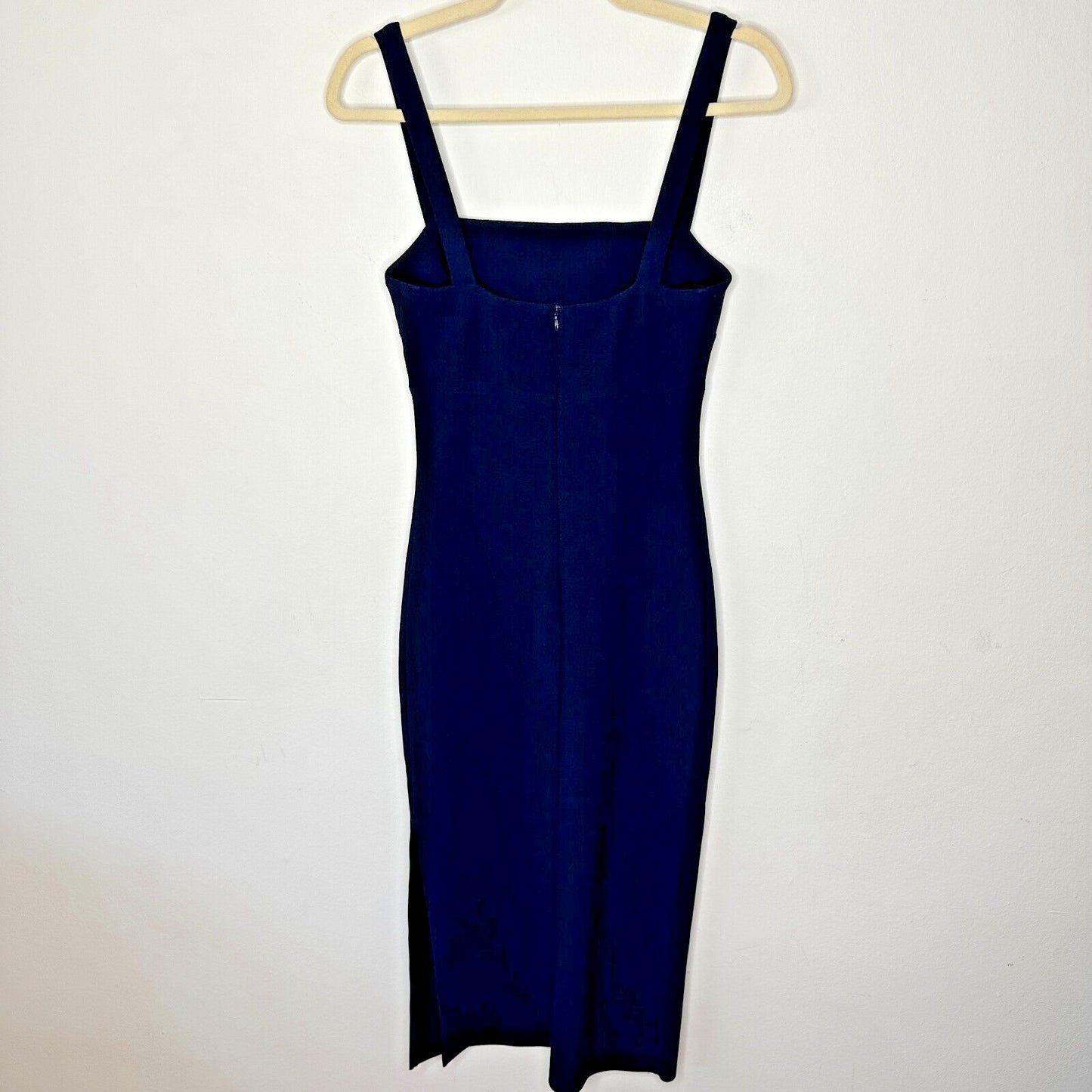 Bec + Bridge Sexy Navy Thin Strap Peek-A-Boo Midriff Cutout Zip Midi Dress 4
