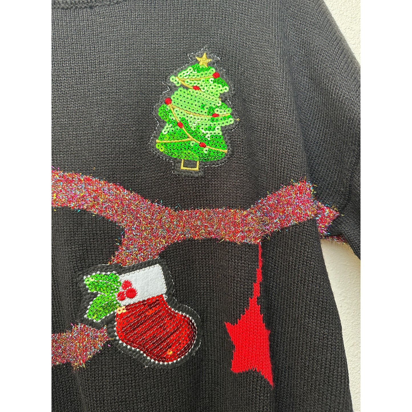 Forever 21 Plus 2X Black Sequin Ugly Christmas Sweater Dress