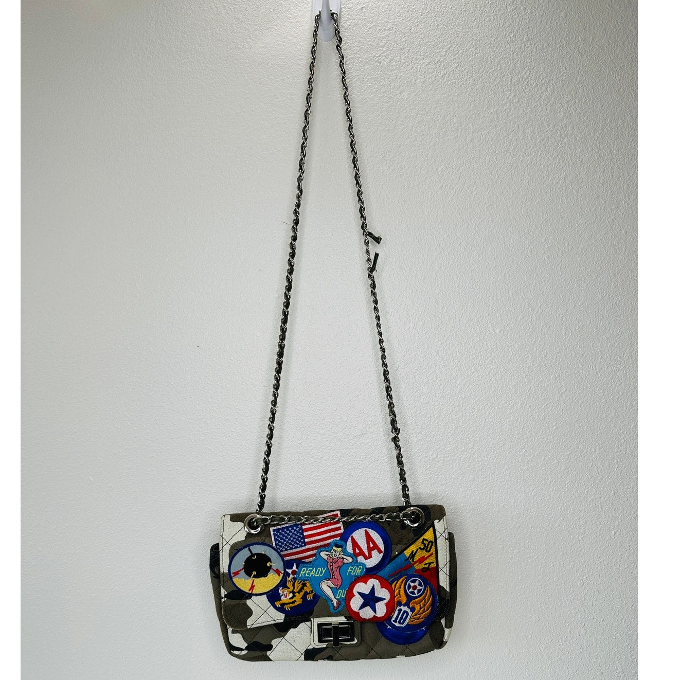 READYMADE Japan Green Multi Army Patch Shoulder Bag Braided Strap