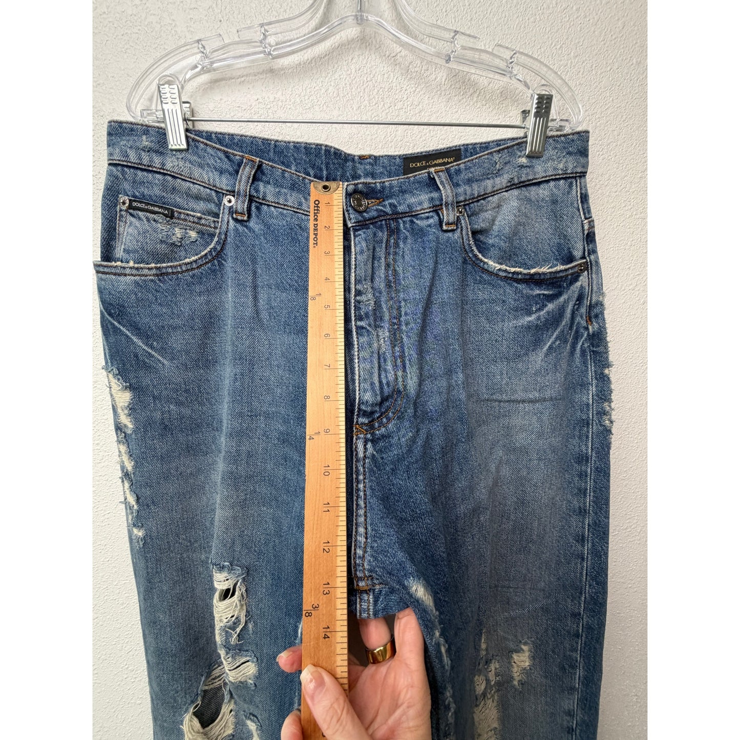 Dolce & Gabbana Men's 36 Blue Distressed Jeans