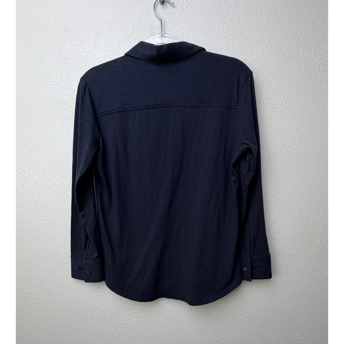 NWT Theory Riduro R Navy Slub Button Shirt Women M