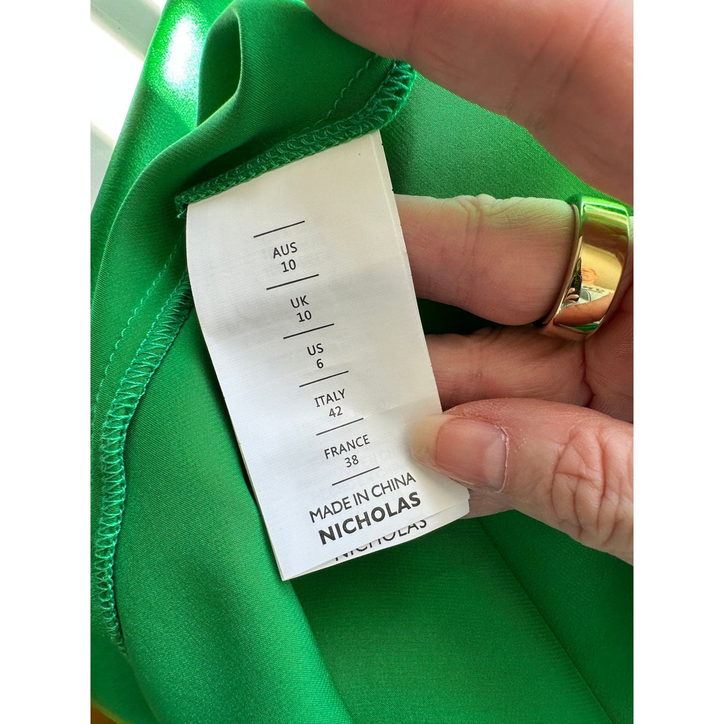 NWT Nicholas Lucinda Green Silk Halter Slip Maxi Dress Women’s US 6