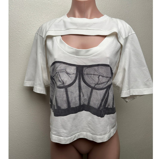 Alexander McQueen T-Shirt White Womens US M Corset