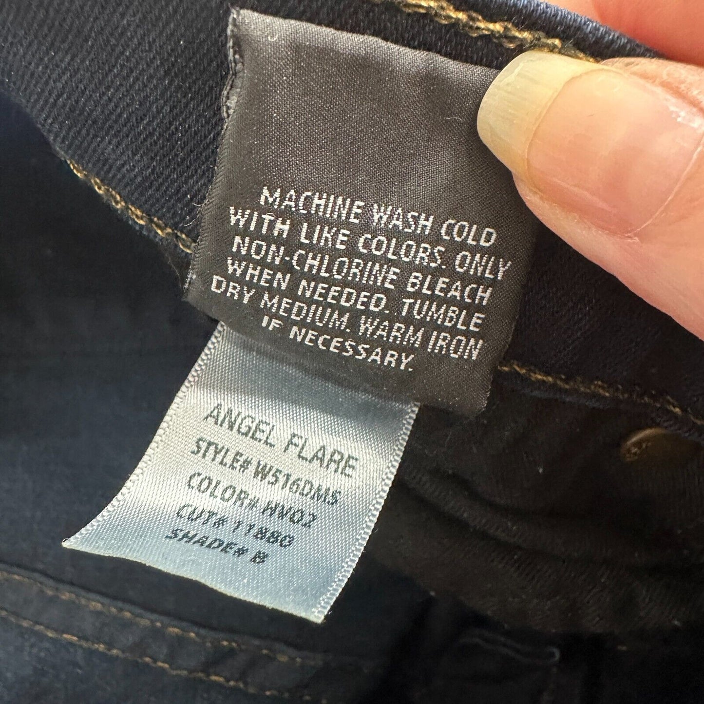Hudson Dark Wash Angel Flare Low-Rise Slight Whiskering 5 Pocket Denim Jean 26