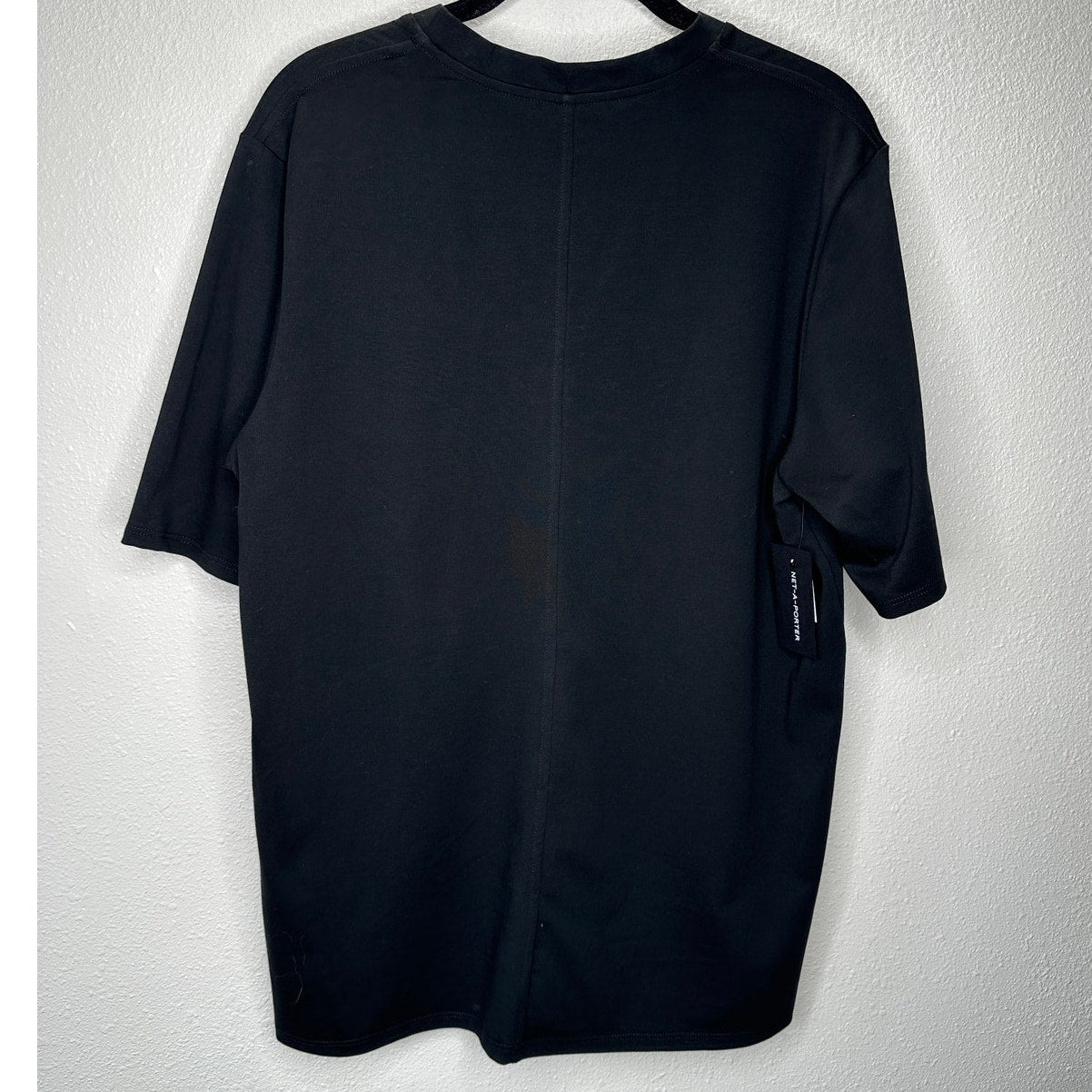 NWT The Row Black Chiara Round Neck Short Sleeve 100% Pima Cotton Top L