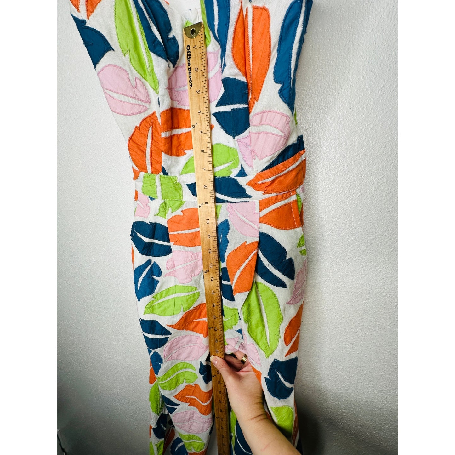 The Odells Ellie Multi-Color Leaf Print Bustier Jumpsuit  2