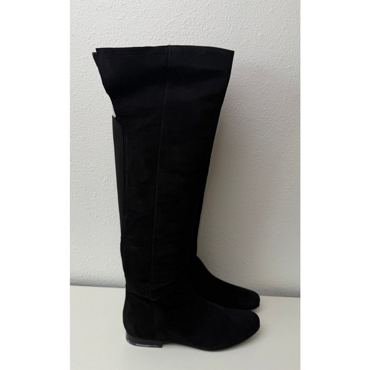 French Sole Pandora Black Suede Knee Boots Womens 8.5