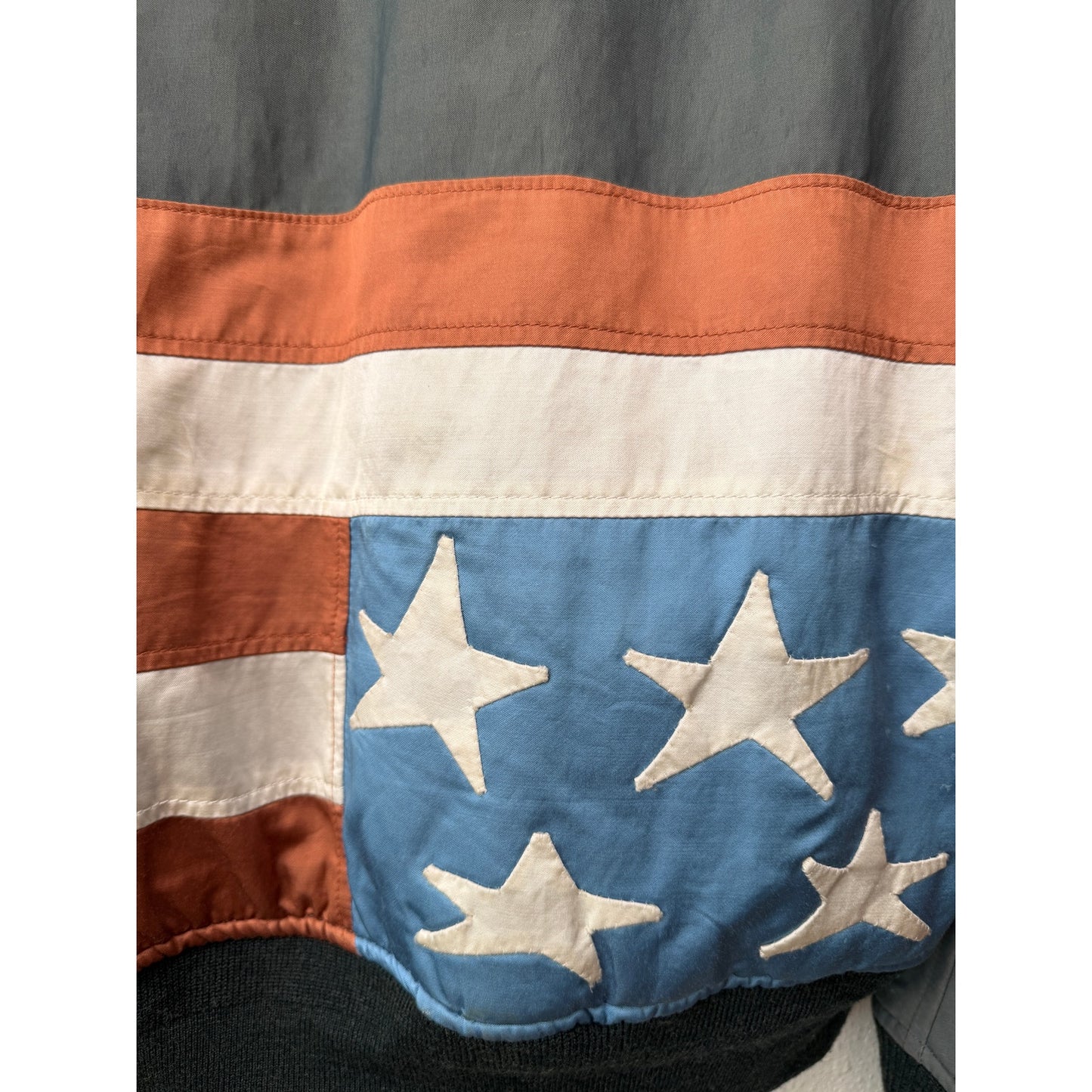 RARE Visvim Thorson Flag Panel MA-1 Bomber Jacket Size 3 Gray Japan