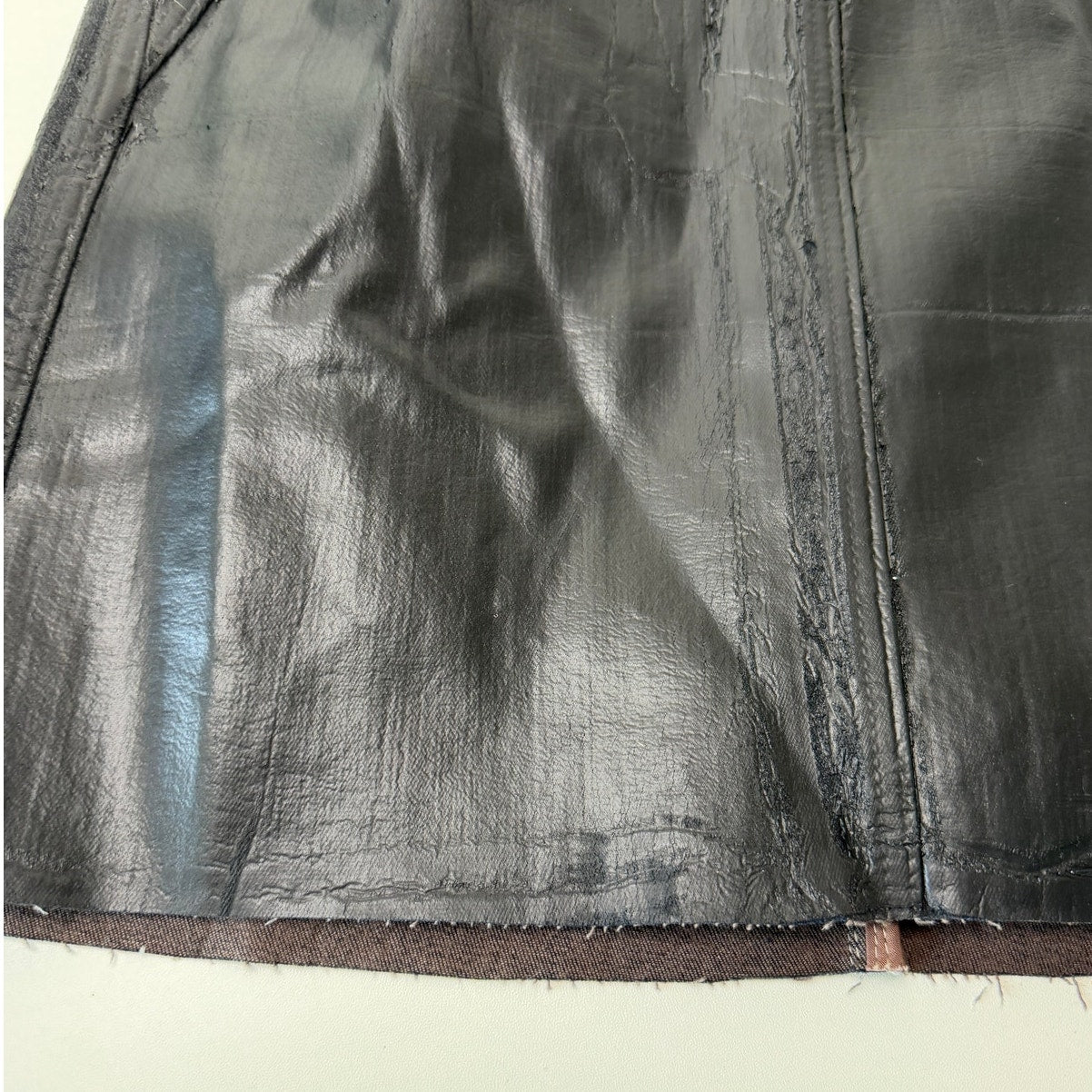 NWT Rick Owens Black Crackle Waxed Strapless Mini Dress M Luxor FW23