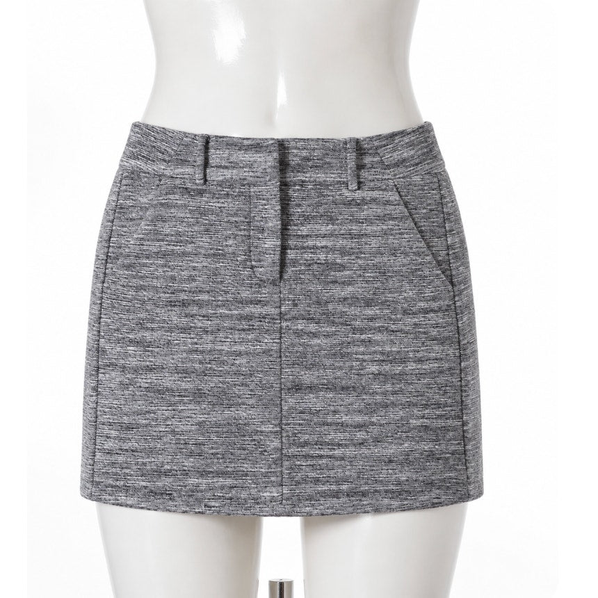 NWT Loft Simone Heathered Gray Mini Skirt Belt Loops Pockets Front and Back 00P