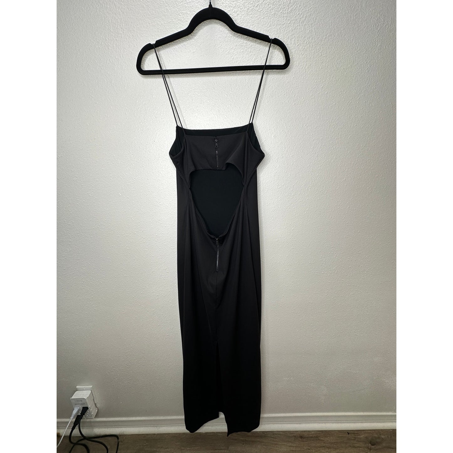 Alice + Olivia Black Strappy Cutout Back Maxi Dress 8