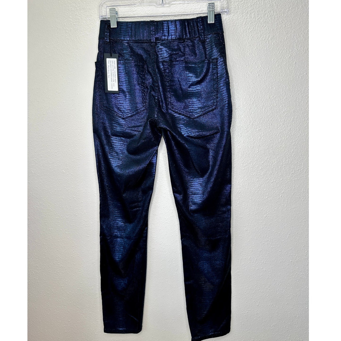 NWT Juicy Couture Navy Black Metallic Snake Print Pull On Jegging 26