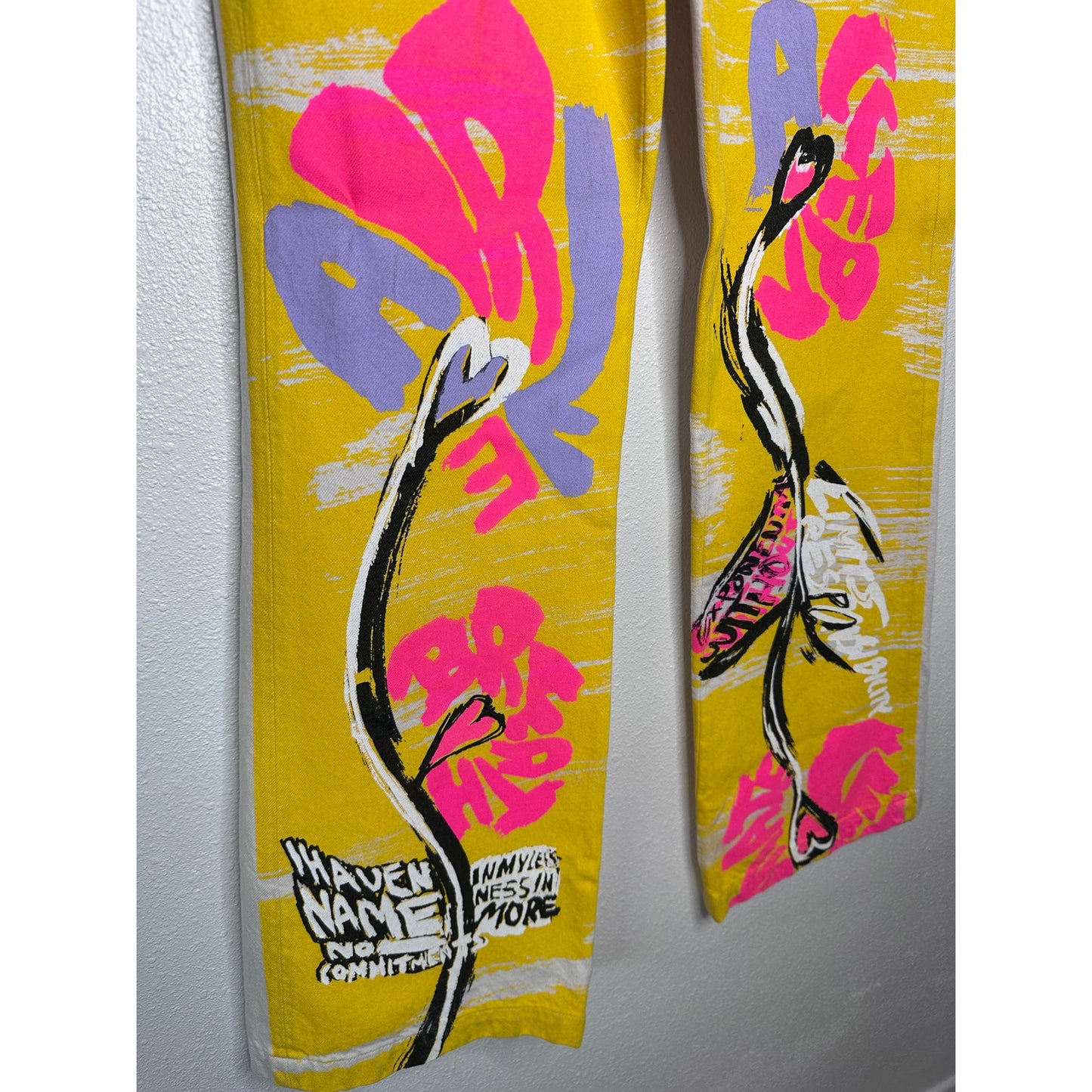 Marni Floral Print Flared Floral Painted Denim Jeans 31