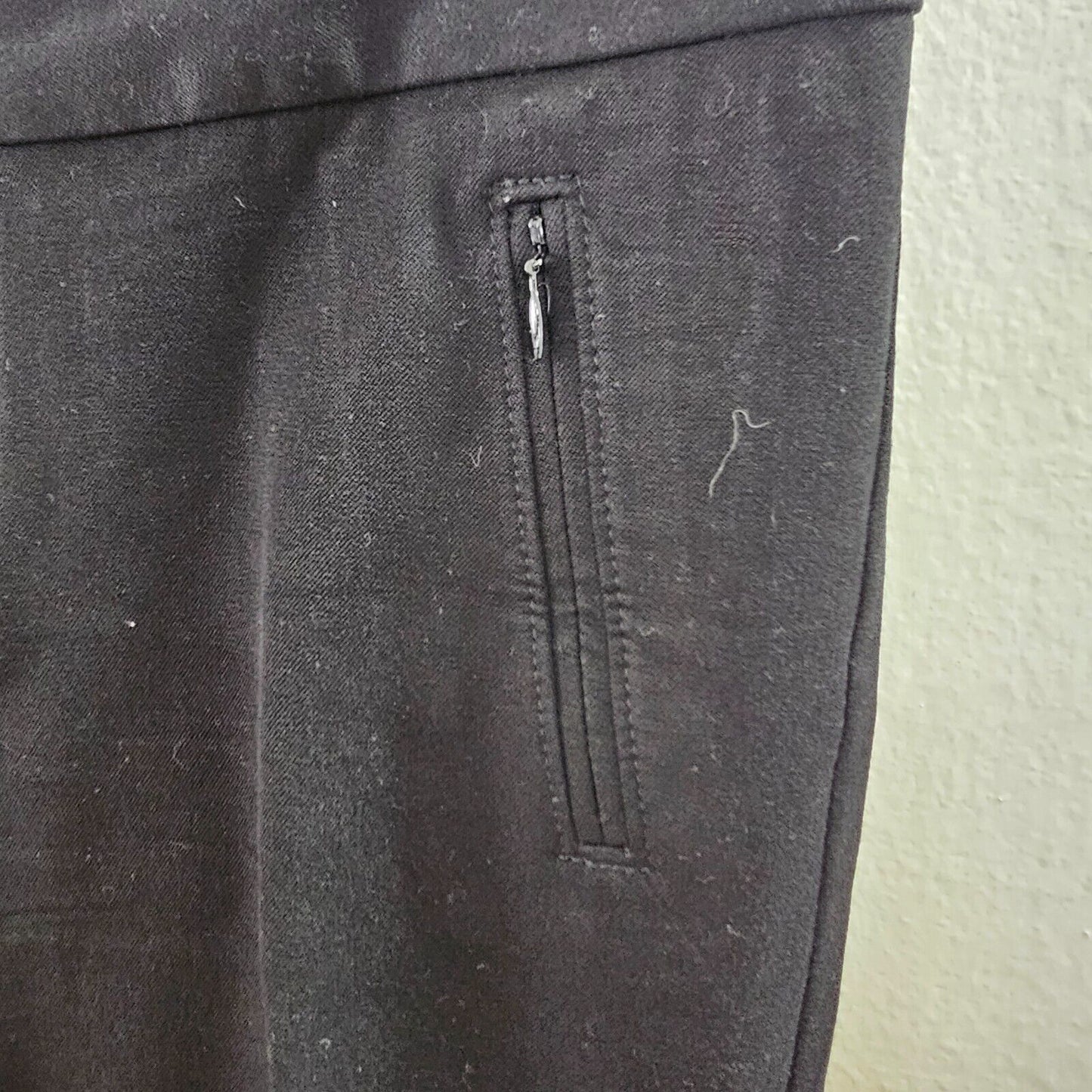 Banana Republic Black Martin Fit Stretch Chino Trouser Long Pants Zip Pocket 8