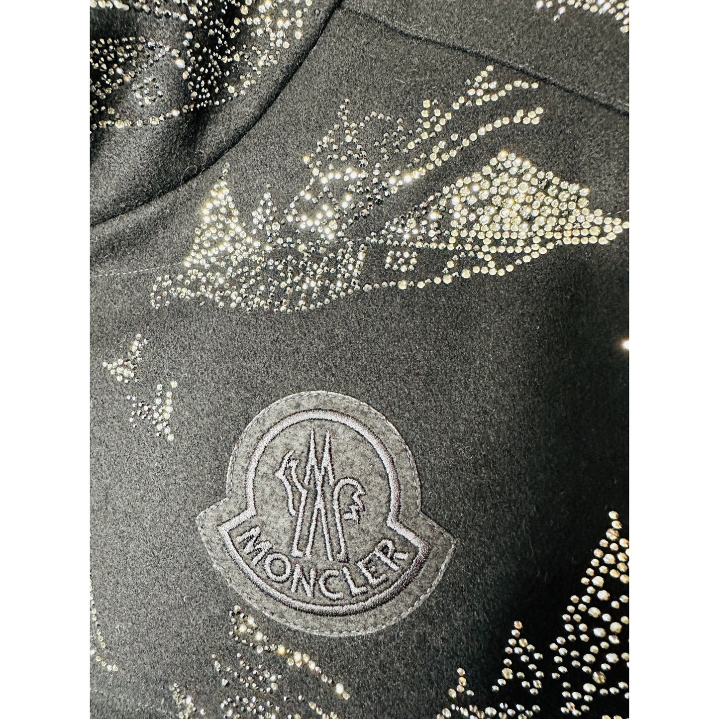 NWT RARE Moncler Titan Gilet Black Rhinestone Winter Ski Motif Vest 3 / Large