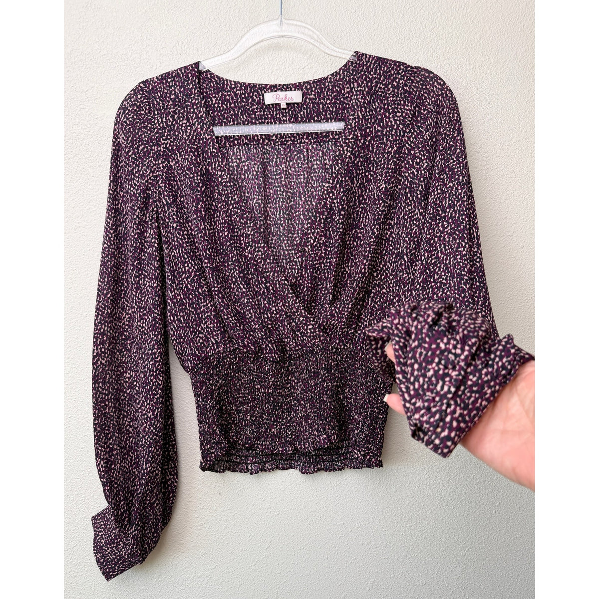 Parker Matilda Funfetti Silk Blouse Women XS Purple