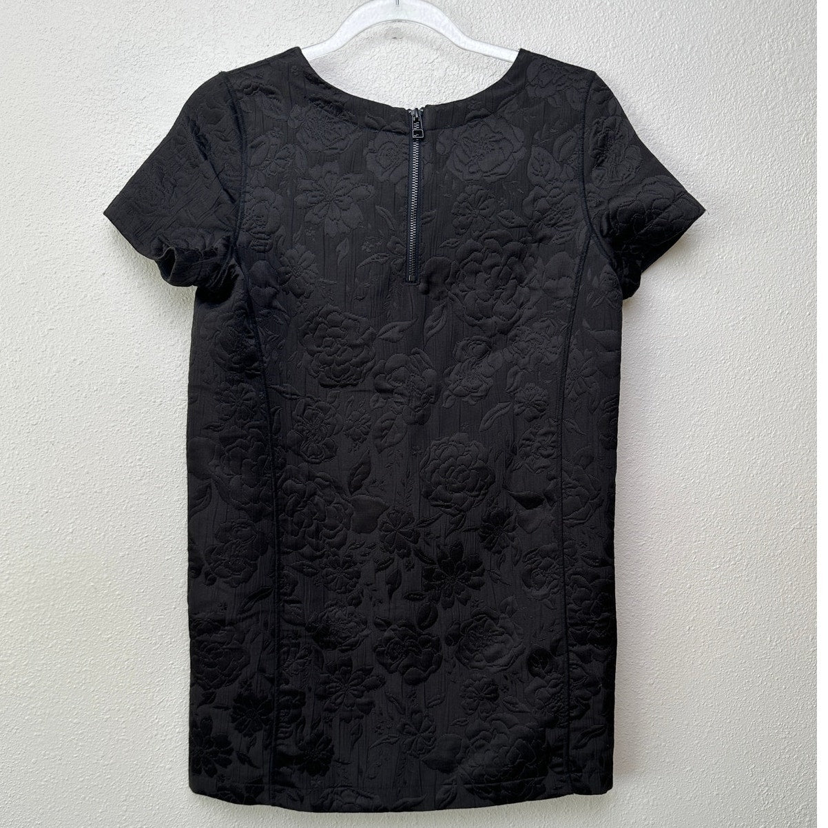 Silence and Noise Women’s Black Floral Jacquard Mini Dress US S Short Sleeve