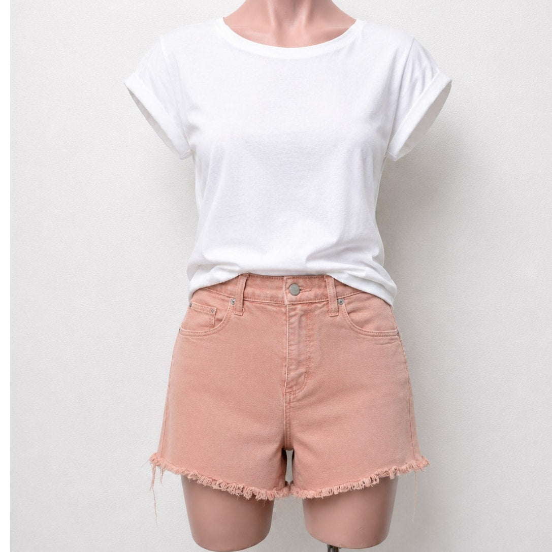 Universal Thread Peach High Rise Cut Off Raw Hem Jean Denim Shorts 8 / 29