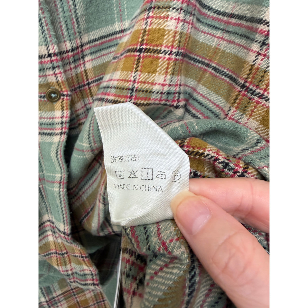 NWT Warden Edge Sage Plaid Oversized Shirt Women M