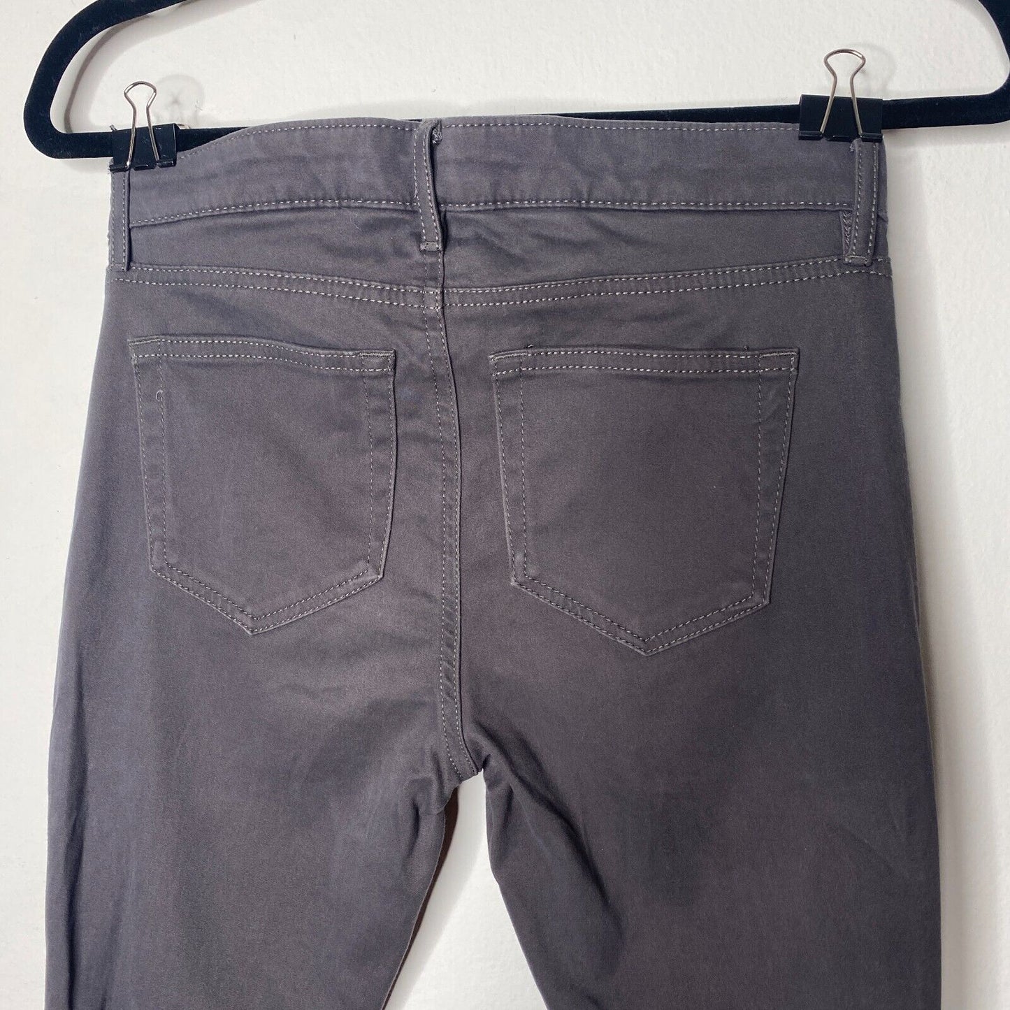 Loft Dark Gray Black Button Front Skinny Trouser Pant Zip Hook & Eye 0 / 25