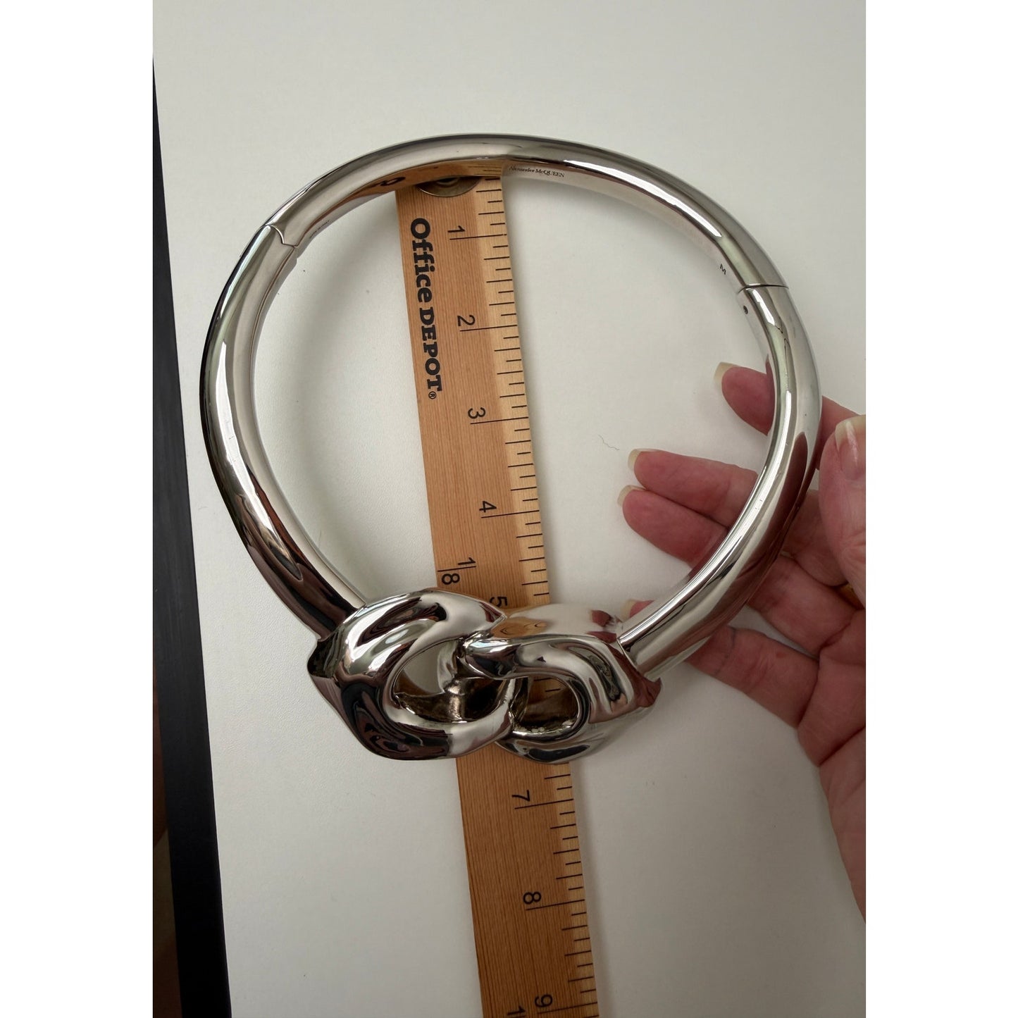 Alexander McQueen Silver Sculptural Choker Women M