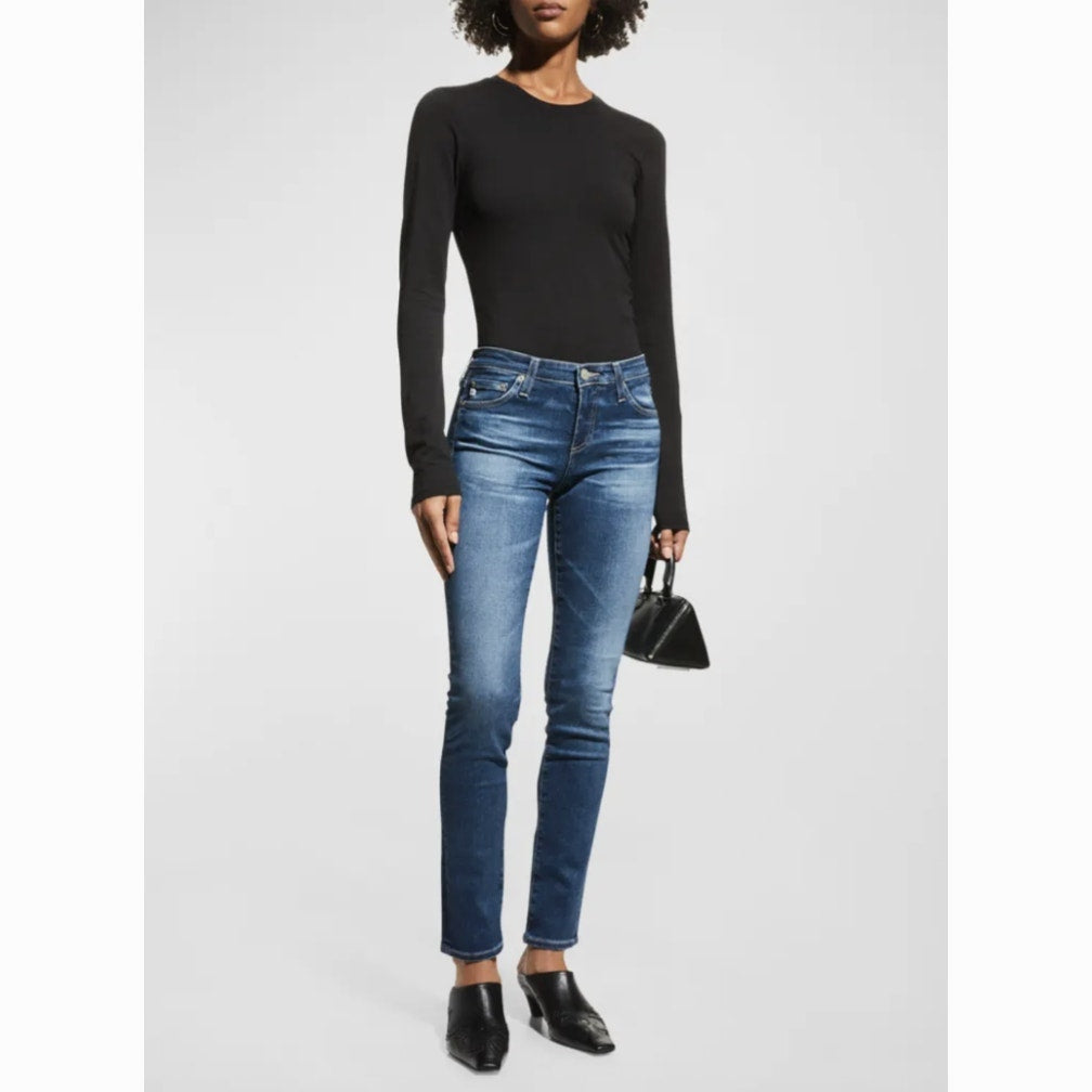 AG Dark Wash Whiskered Prima Cigarette Leg Jeans 30