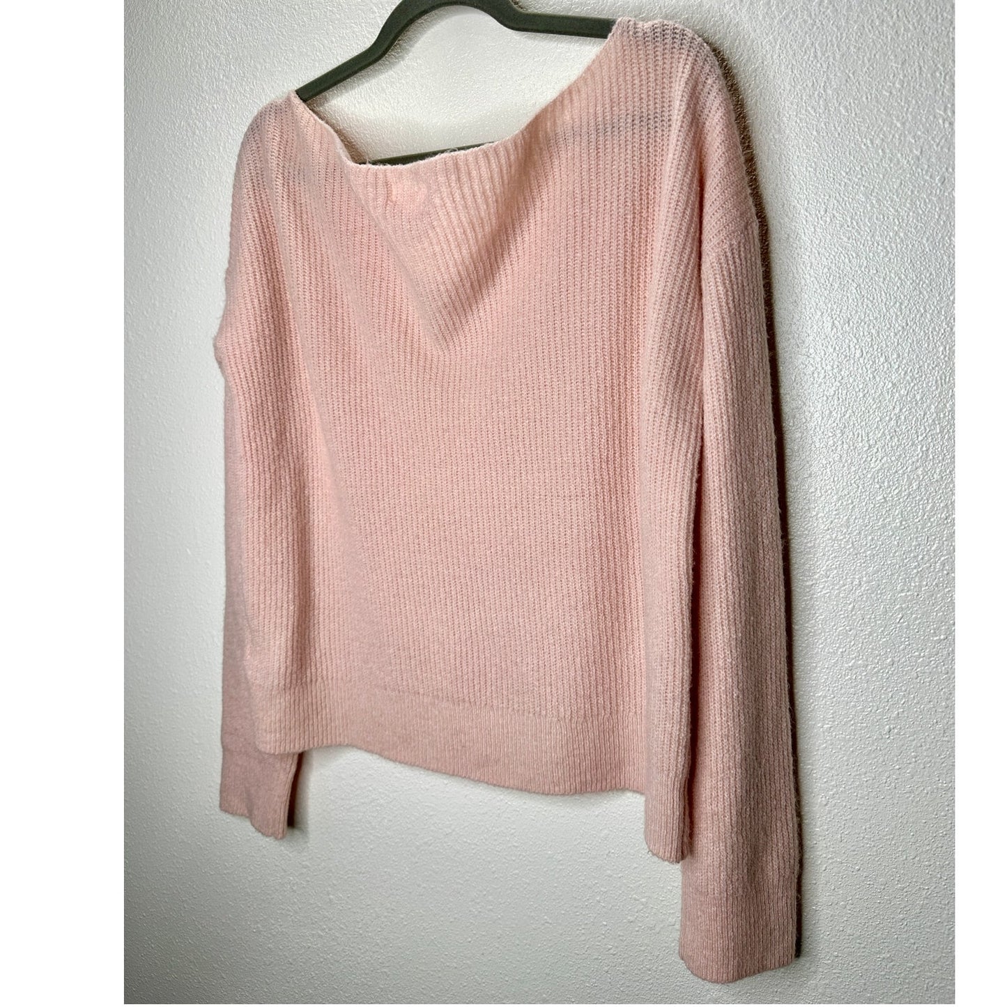 Lovers + Friends Pink Alayah Off Shoulder Long Sleeve Sweater S