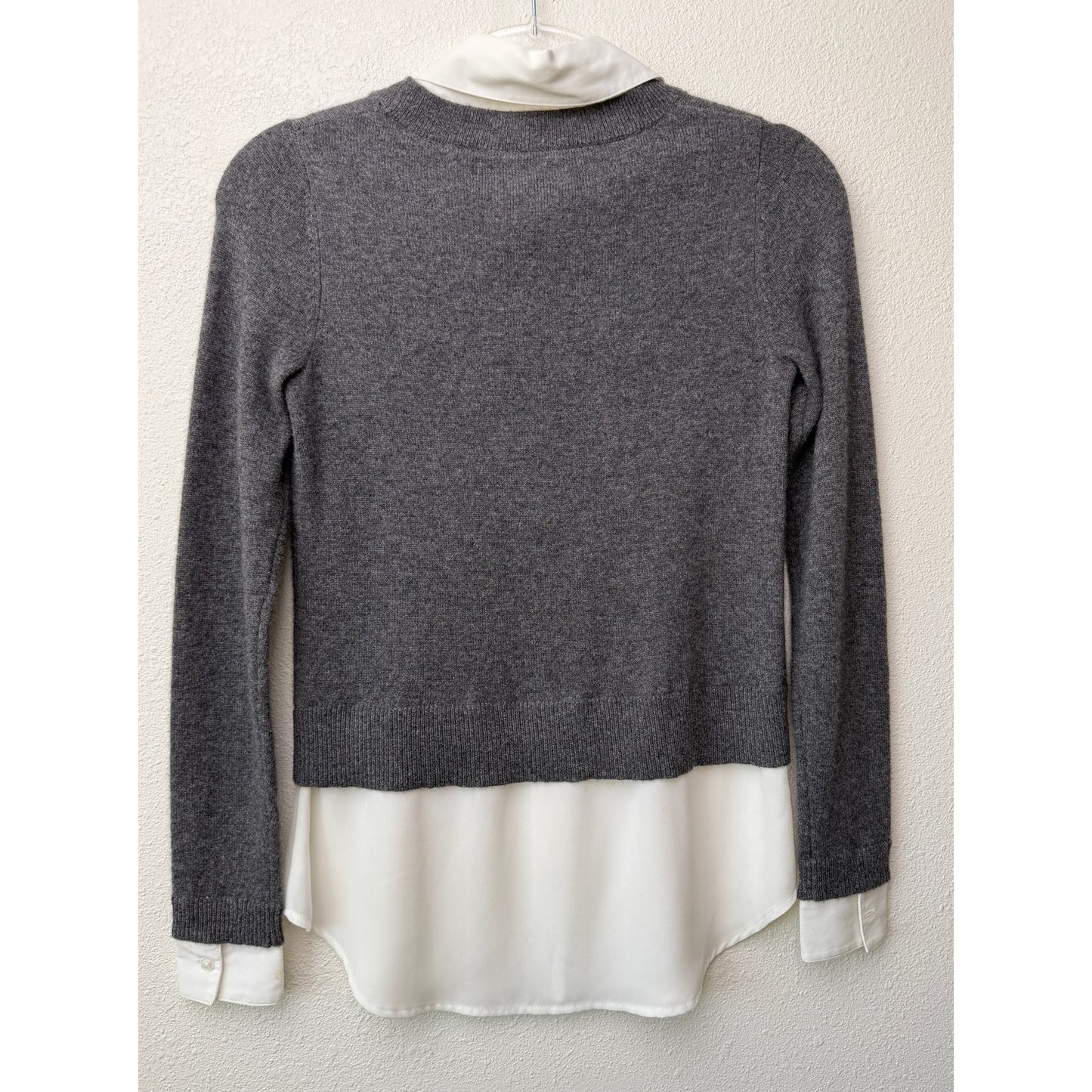 Gray White Layered Sweater Shirt XS