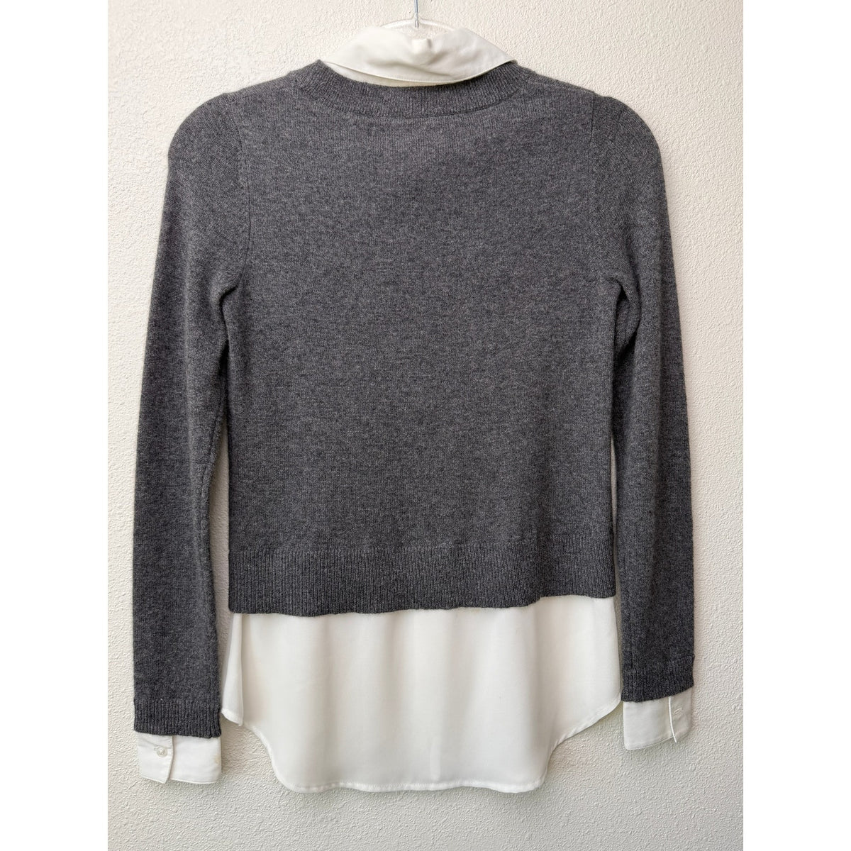 Gray White Layered Sweater Shirt XS