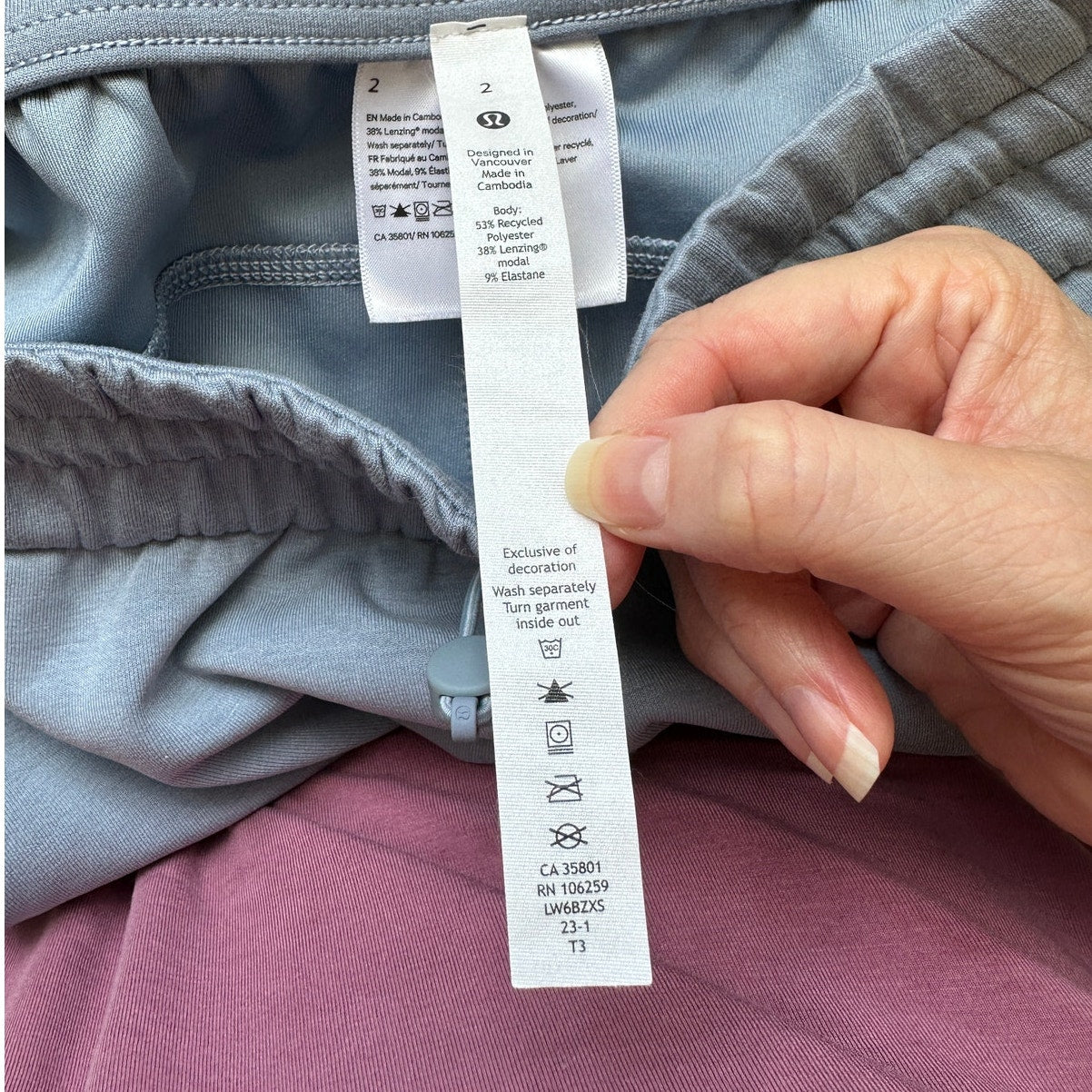 Lululemon Softstreme Pale Blue High Rise Drawstring Lounge Pant Size 2 Oversize