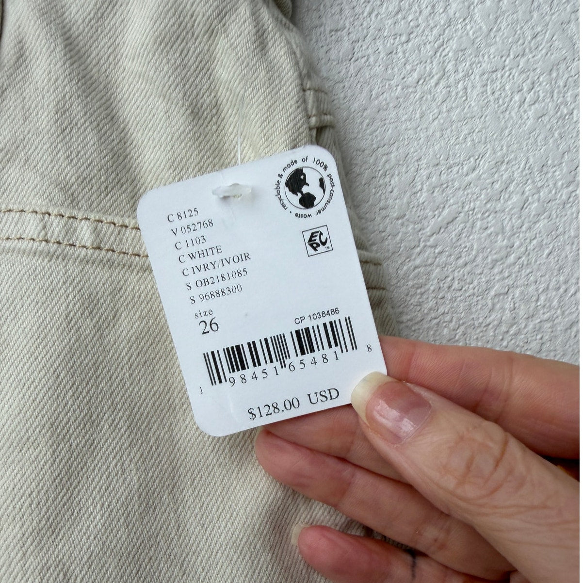 NWT We The Free Moxie Shorts Ivory Rope Belt Raw Hem Eyelet Size 26
