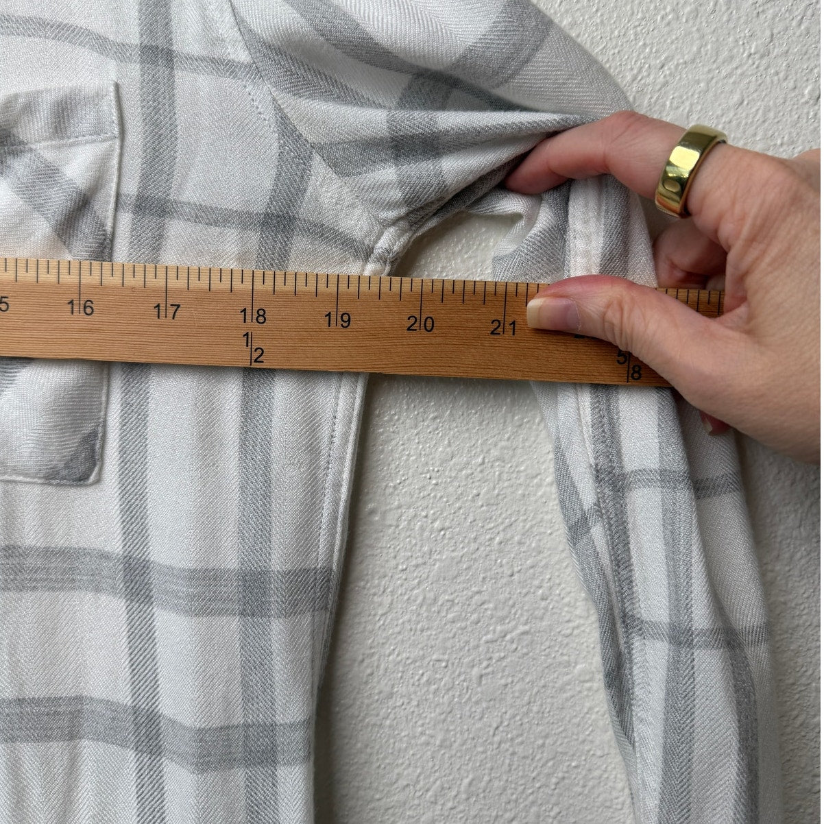 Rails Hunter Shirt White Fog Gray Plaid Button Front US S