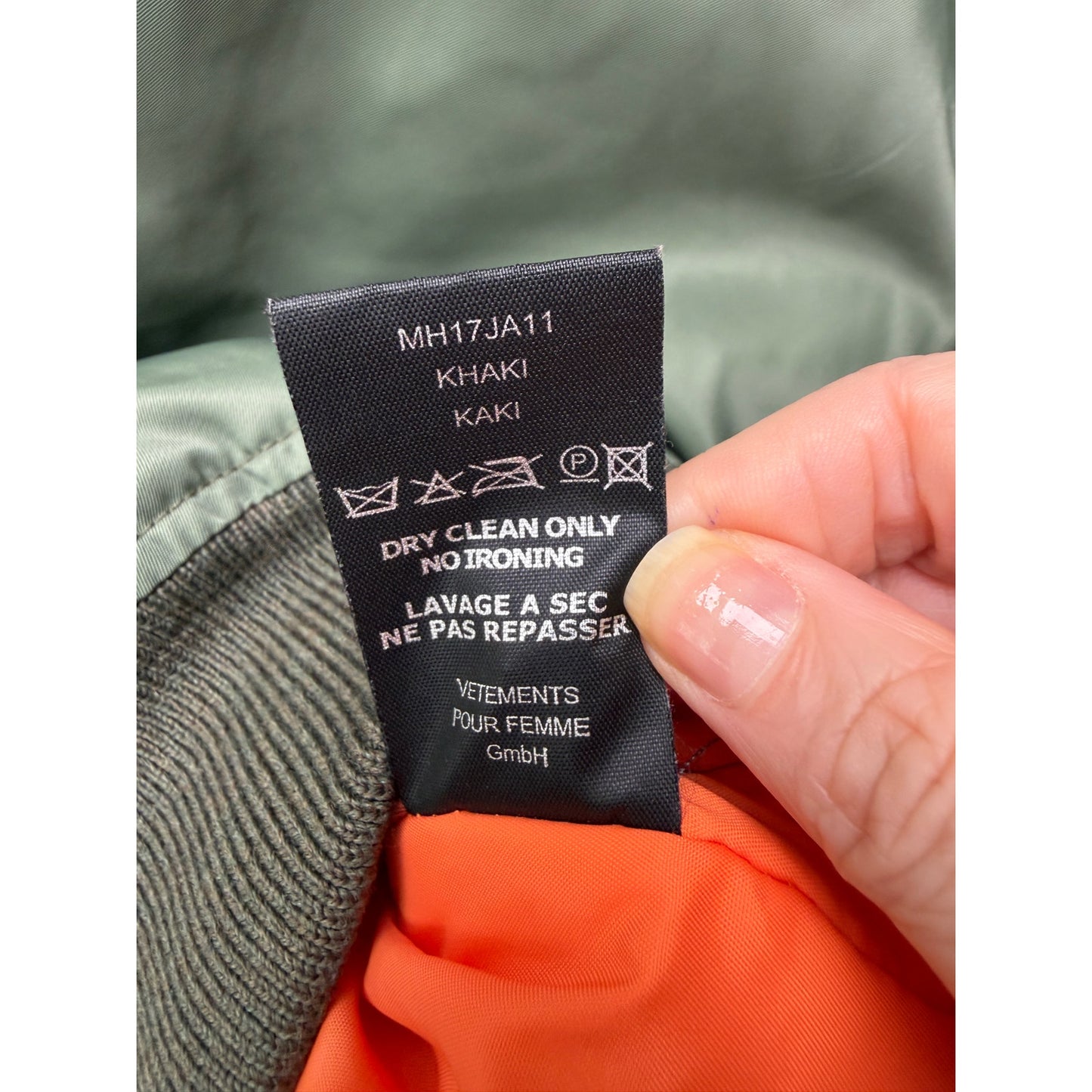 Vetements x Alpha Mens M Green Hooded MA1 Bomber