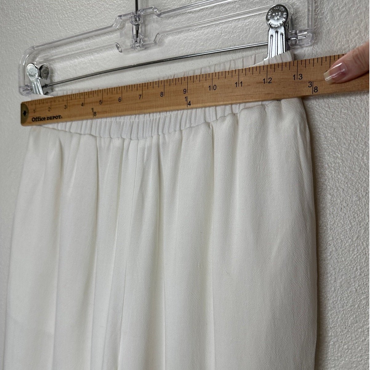 Acoa Off White Elastic Waist Pocketed Lined Flowy Pant XS