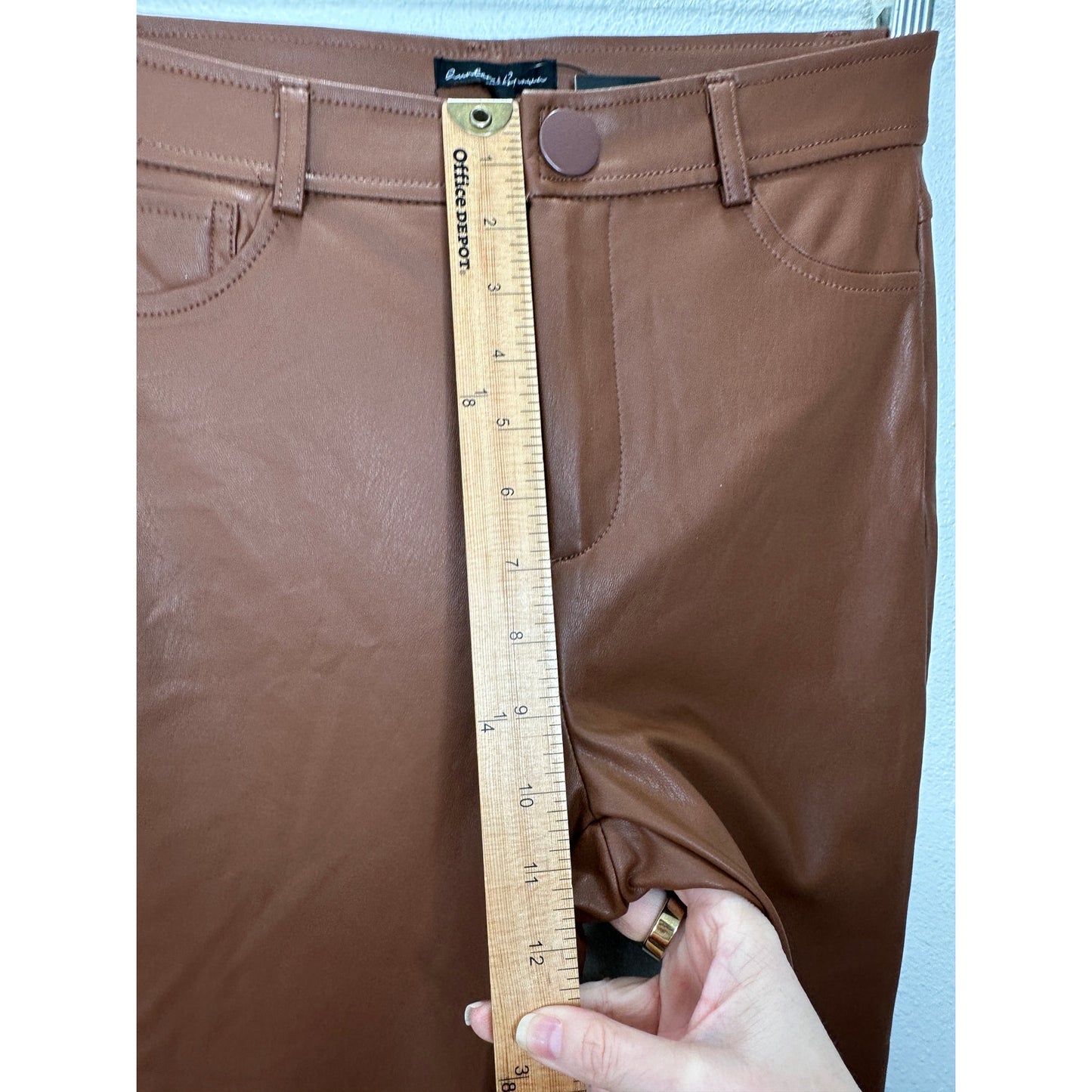 NWT Hunter & Brown Chocolate Faux Leather High Waist Skinny Pant S