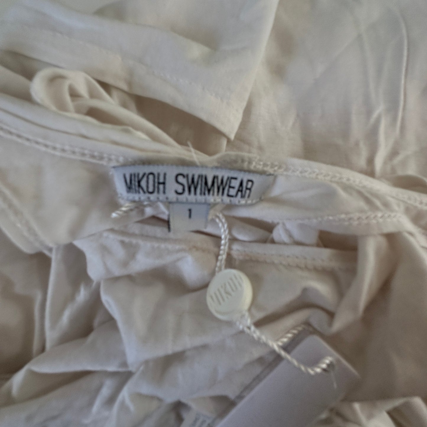 Mikoh Swimwear Maverick Sheer White High Neck Maxi Tank Dress