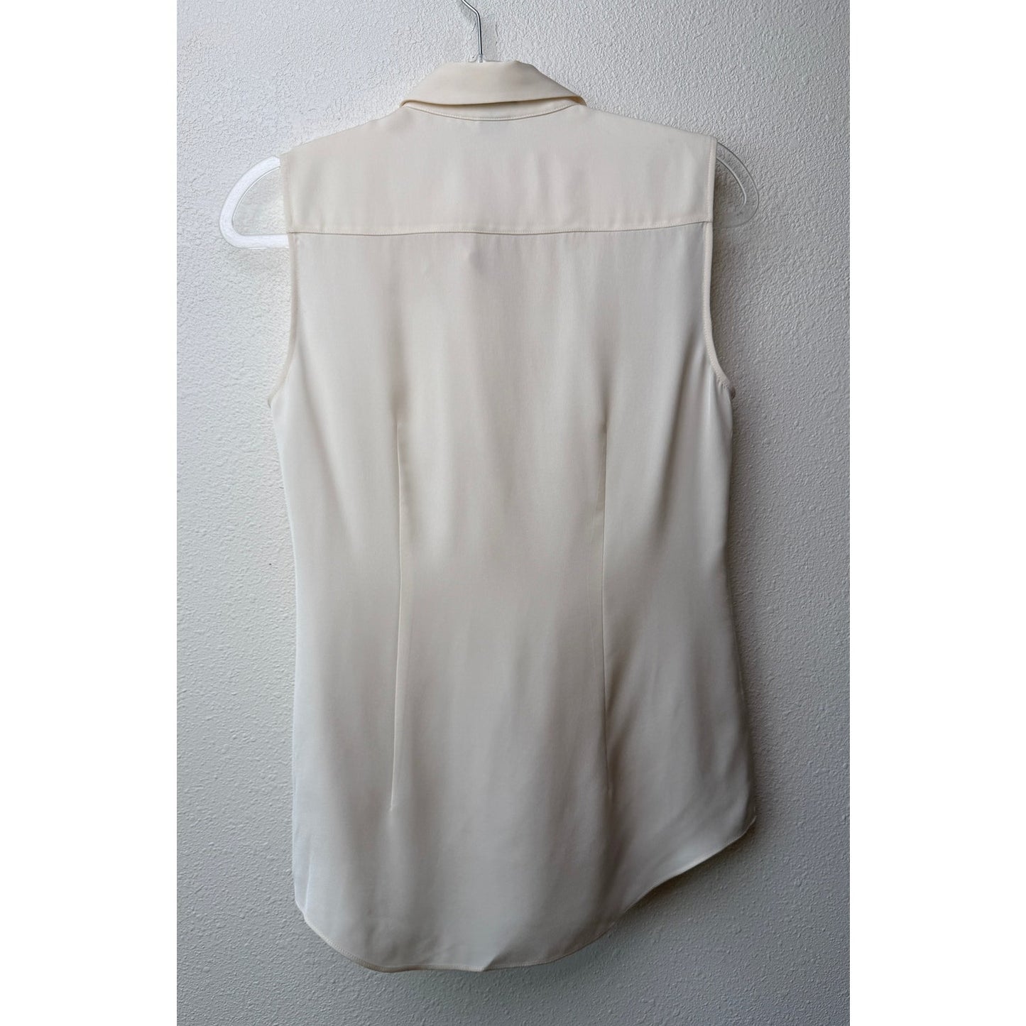 Theory Tanelis Cream Silk Camp Collar Blouse US S