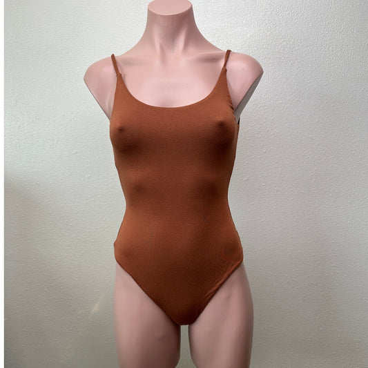 Privacy Please Florence Bodysuit Brown XS Thong Cami