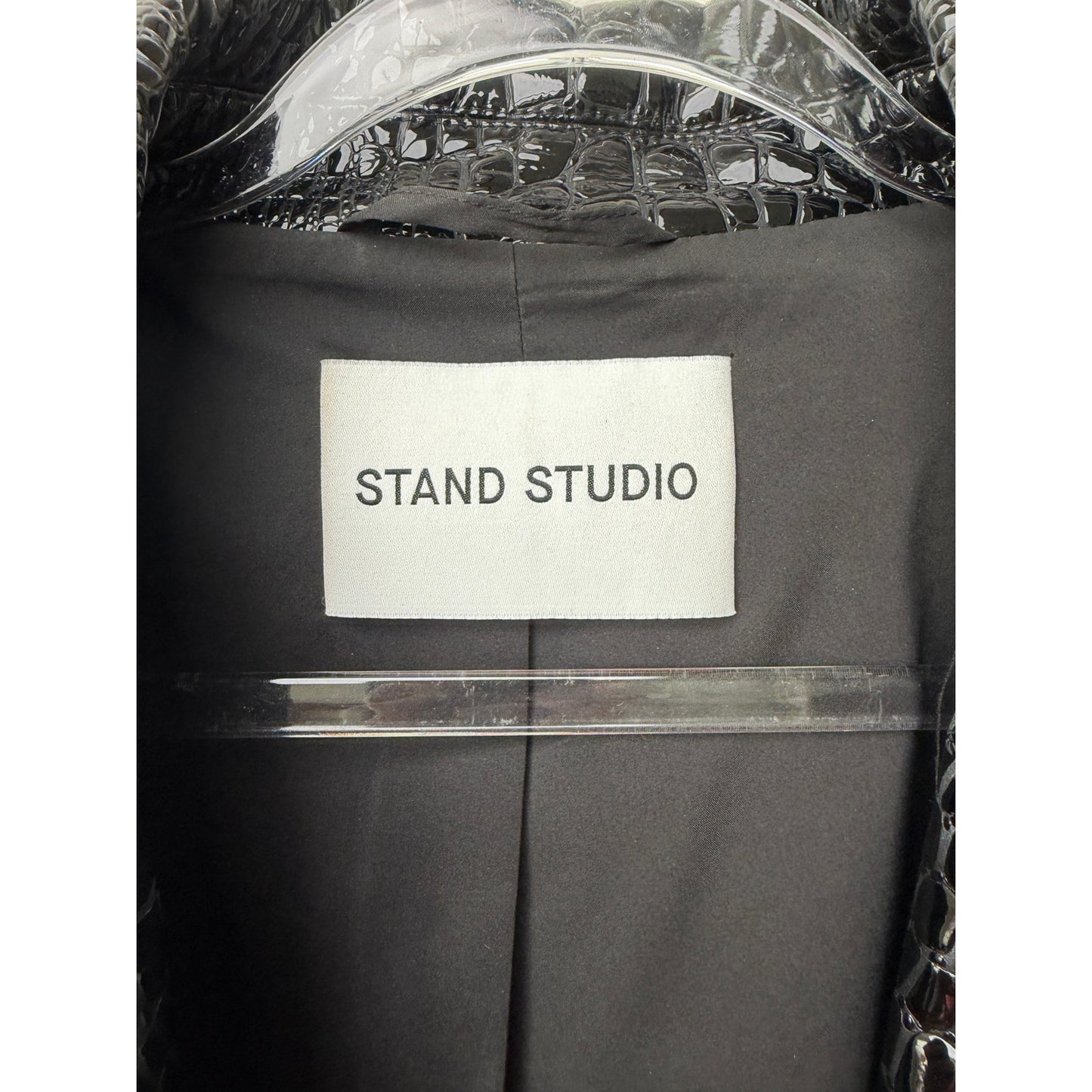 Stand Studio Imani Womens US 8 Black Croc Moto Jacket