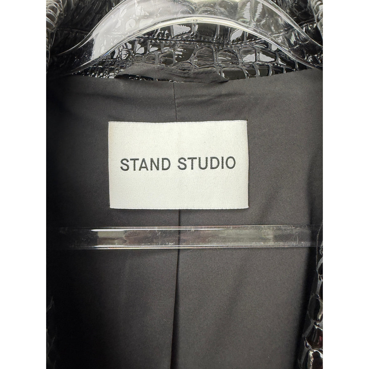Stand Studio Imani Womens US 8 Black Croc Moto Jacket